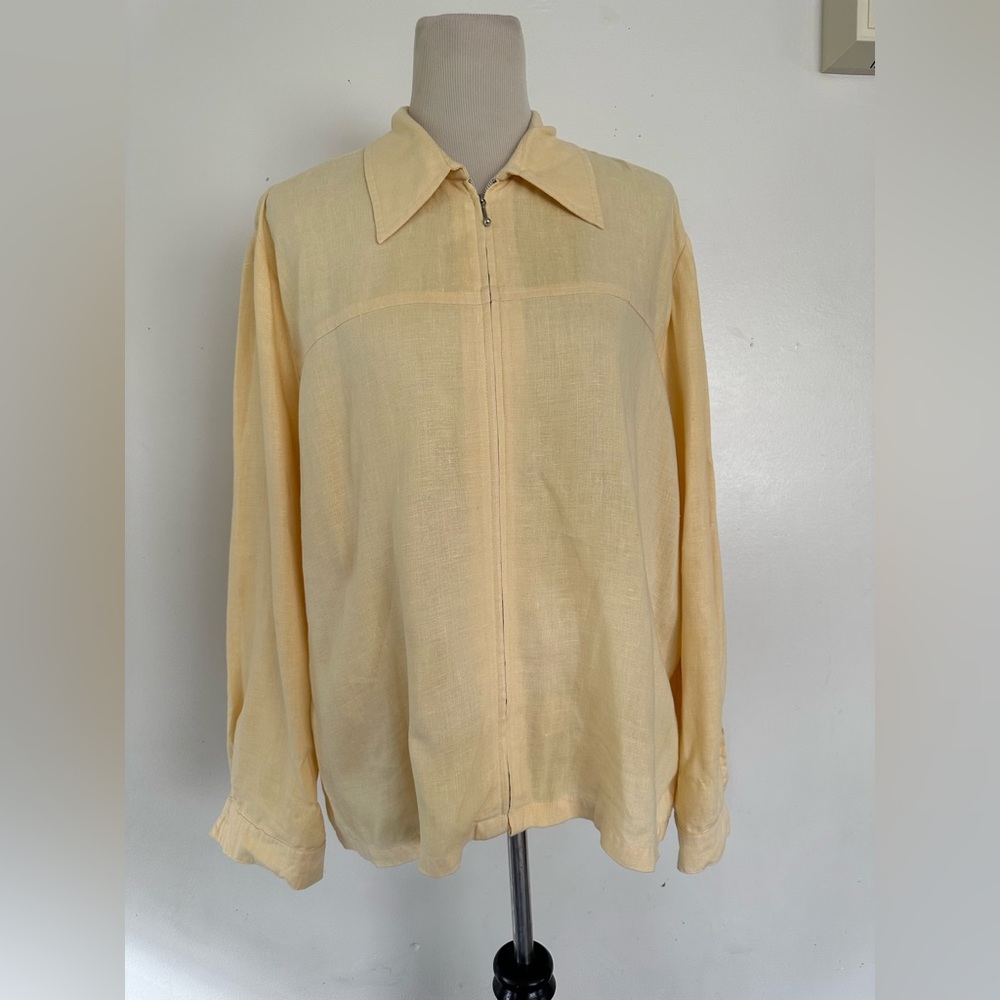 Boston proper women’s classic blazer/over shirt tops 100% linen size L - Picture 3 of 9